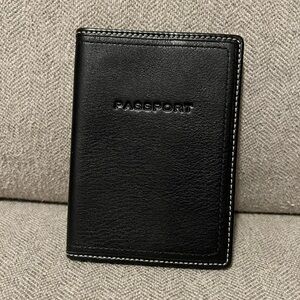 Coach Black Leather Passport Holder